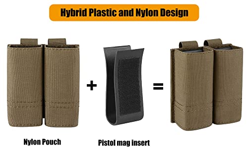 Double Pistol Mag Pouch with Quick Release Kydex Inserts