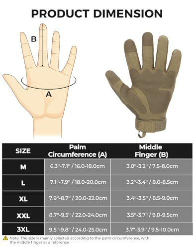 Men's Tactical Touchscreen Gloves with Hard Knuckle Protection (Brown)