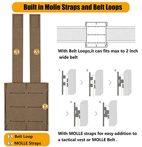 Double Pistol Mag Pouch with Quick Release Kydex Inserts