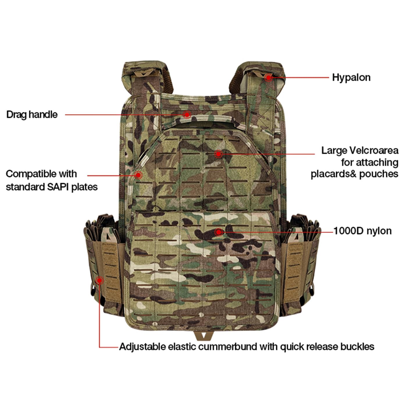 Quick-Release Lightweight Modular Tactical Vest (CP Camouflage)