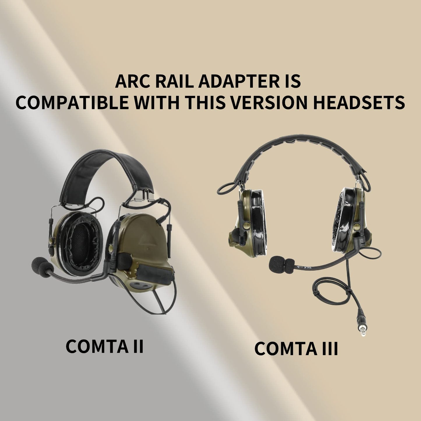 ARC Rail Adapter for Tactical Headset—Compatible with COMTAC and ARC Helmets