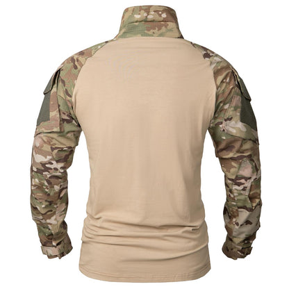 Men's Camo Tactical Combat Shirt with 1/4 Zip