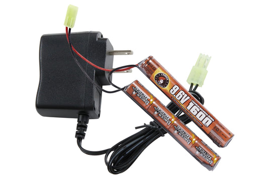 9.6V 1600mAh Rechargeable Battery Pack and Charger for Airsoft AEGs