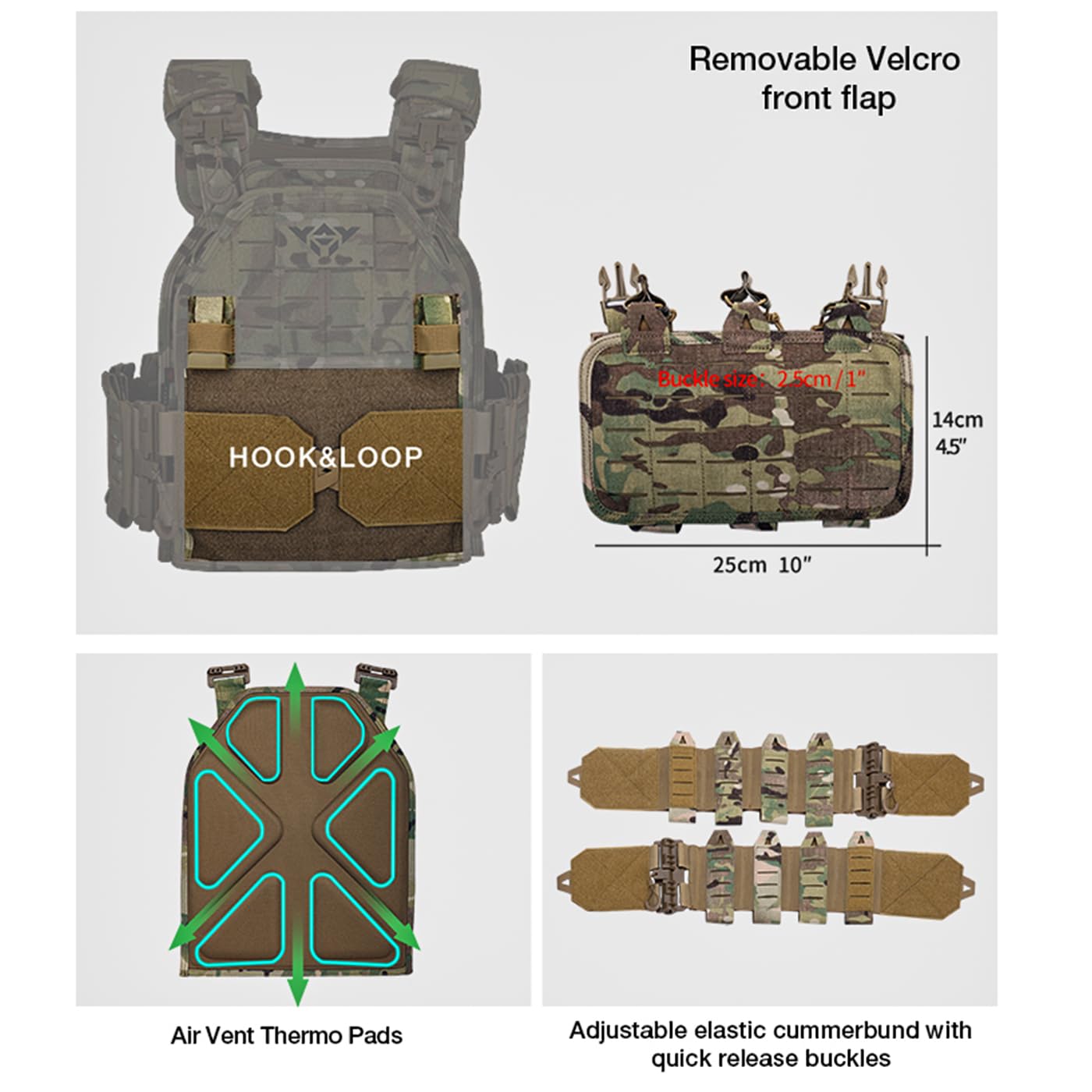 Quick-Release Lightweight Modular Tactical Vest (CP Camouflage)