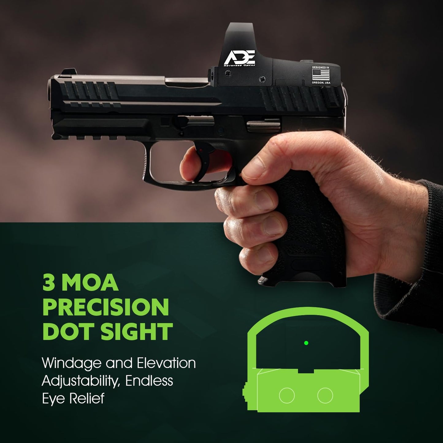 Green Dot Sight for Handguns