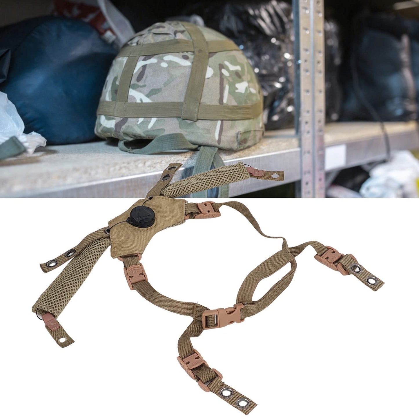 Tactical Helmet Chin Strap with Dial Suspension System