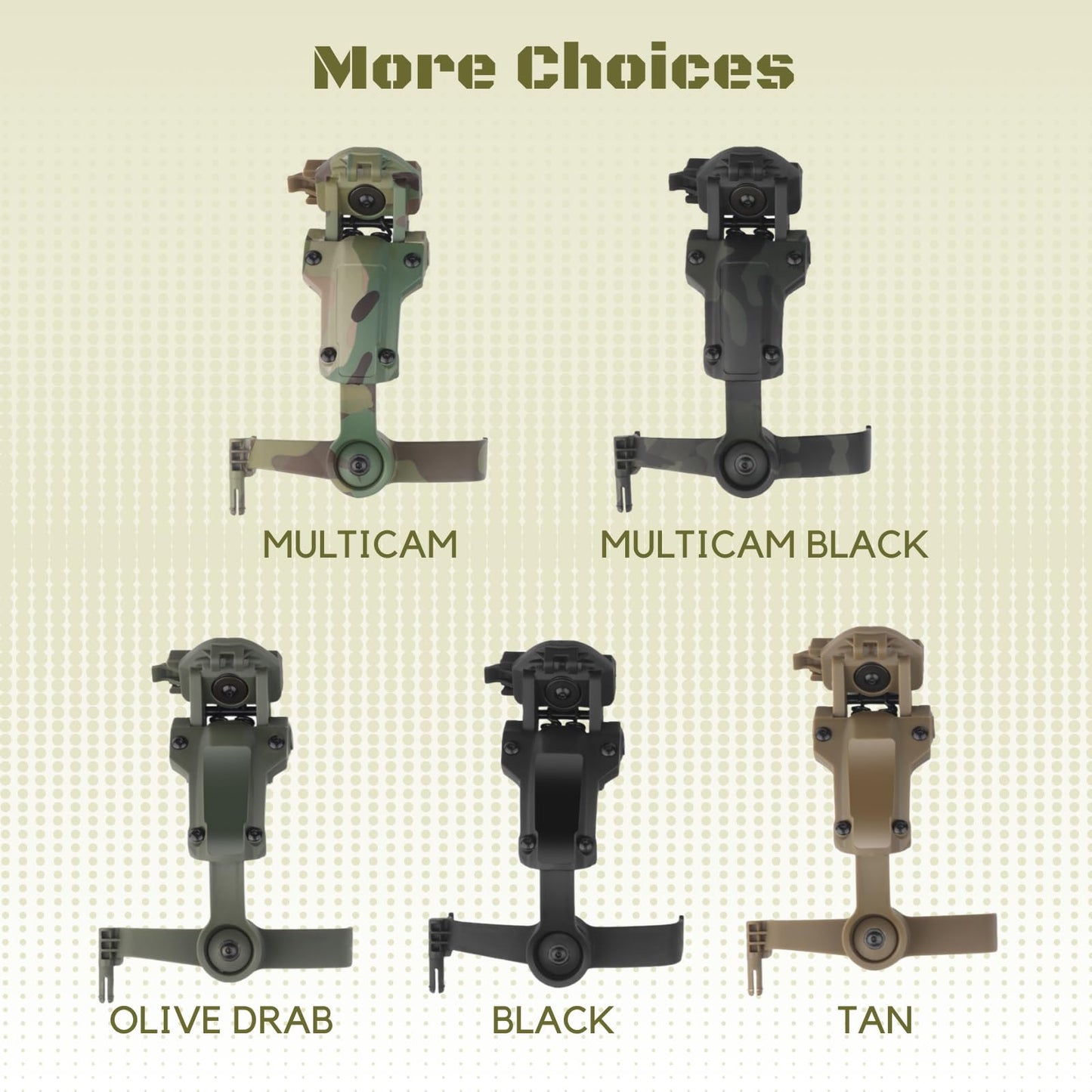 Tactical Headset Rail Mount for Peltor Comtac Headsets (Tan)