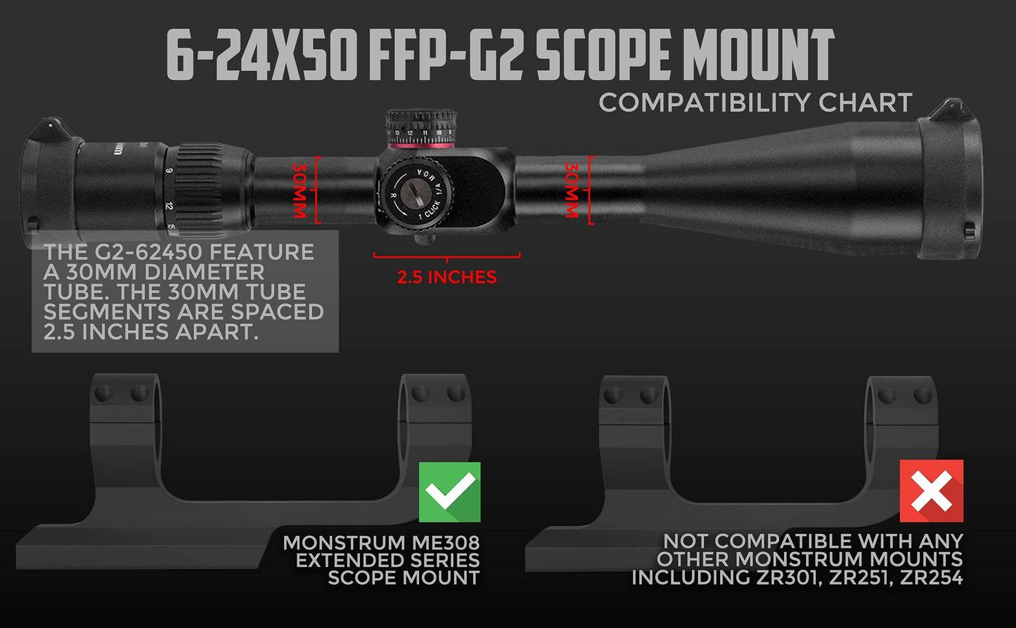 6-24x50 First Focal Plane Rifle Scope with Illuminated Reticle