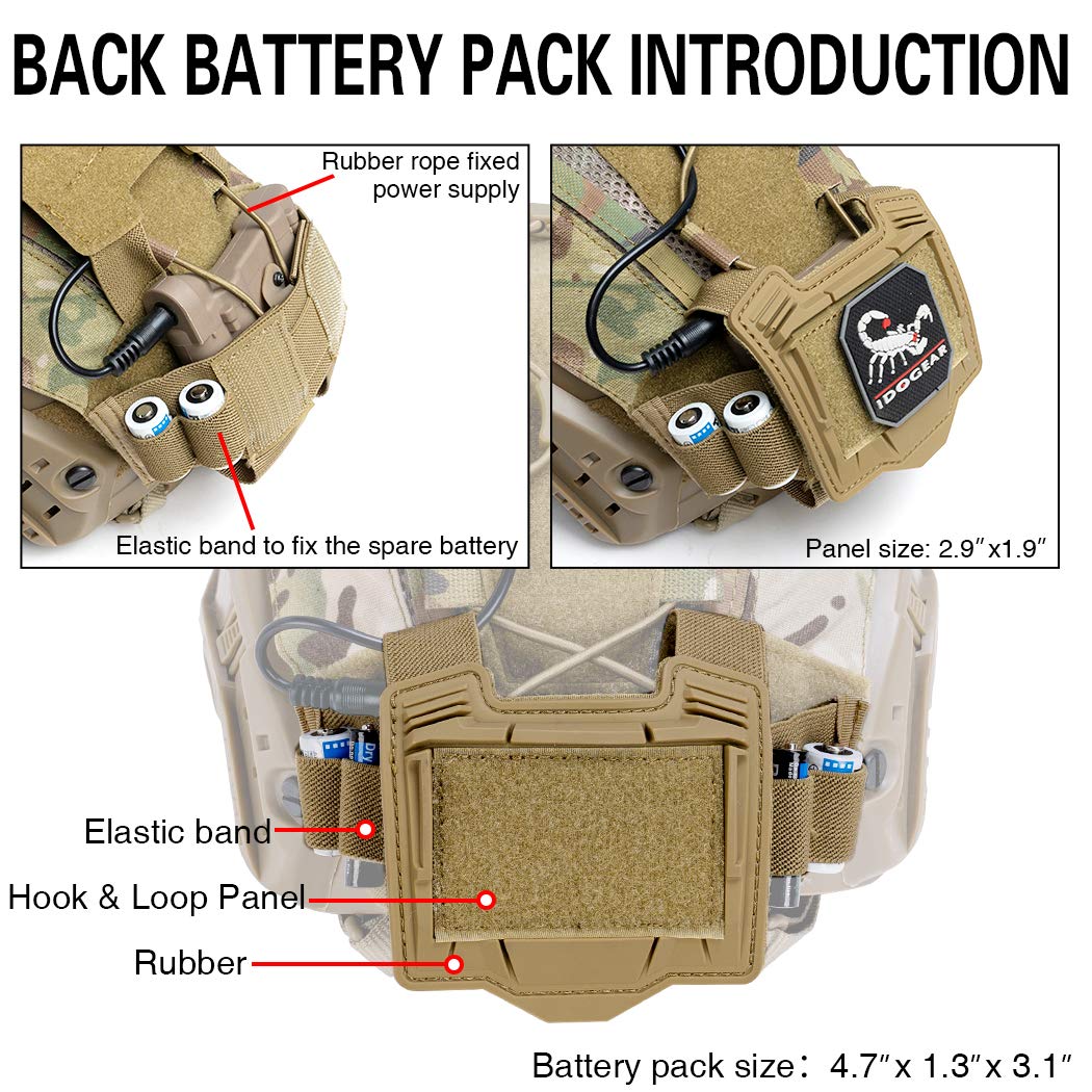 Tactical Helmet Cover with Battery Pouch for Fast Helmets