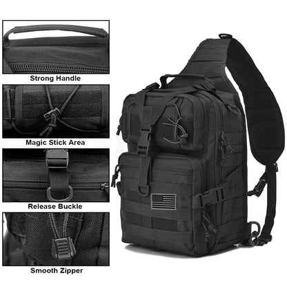 Tactical Sling Bag—Waterproof Shoulder Backpack for Outdoor Activities