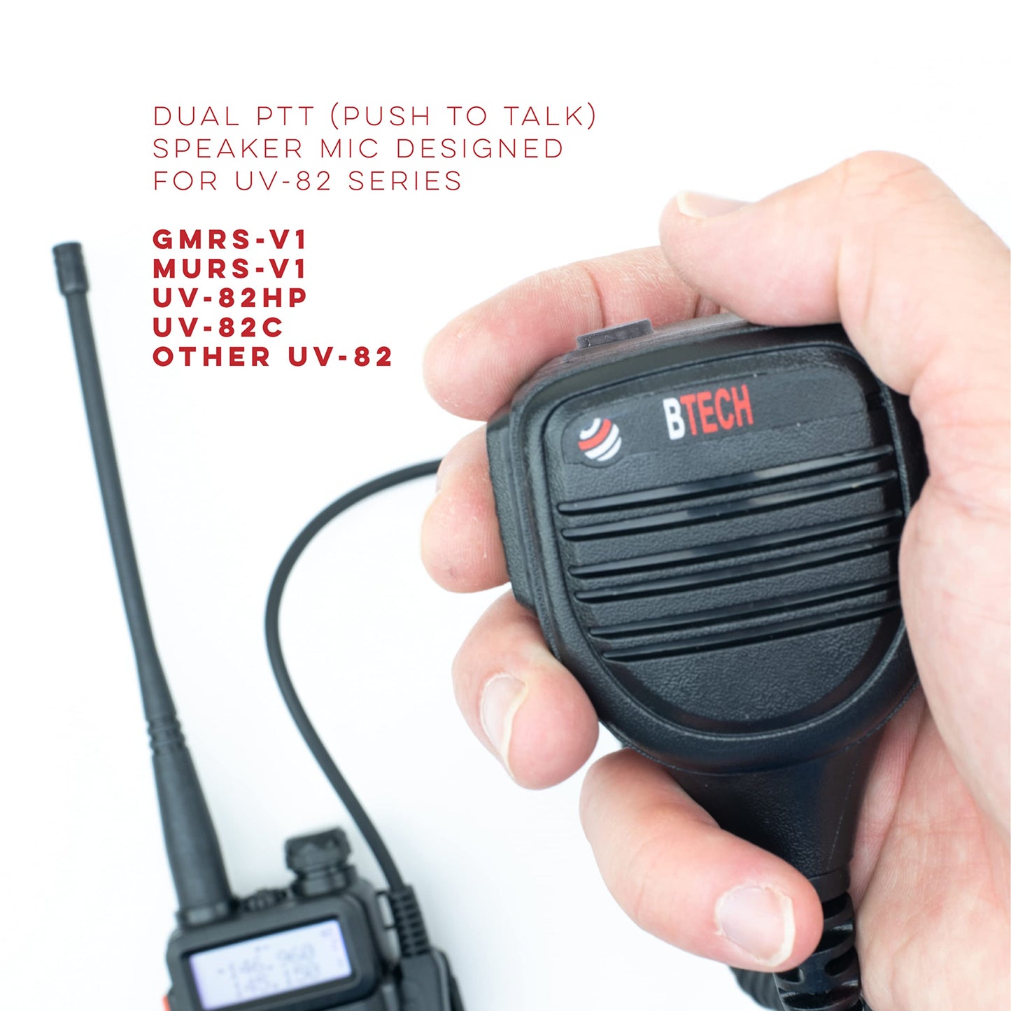 Dual PTT Speaker Mic for Baofeng and Kenwood Radios