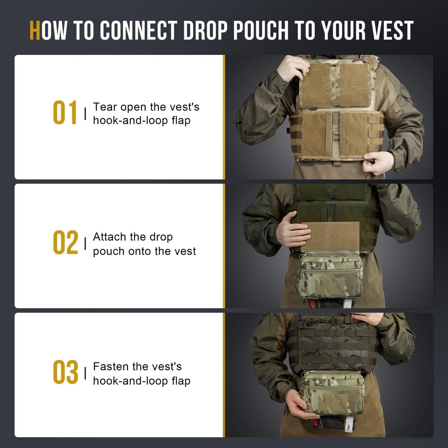 Tactical Dangler Drop Pouch with Hook-and-Loop Panel