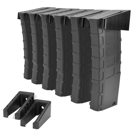 Wall Mount Magazine Rack—Detachable Storage System (Holds 6 Magazines)