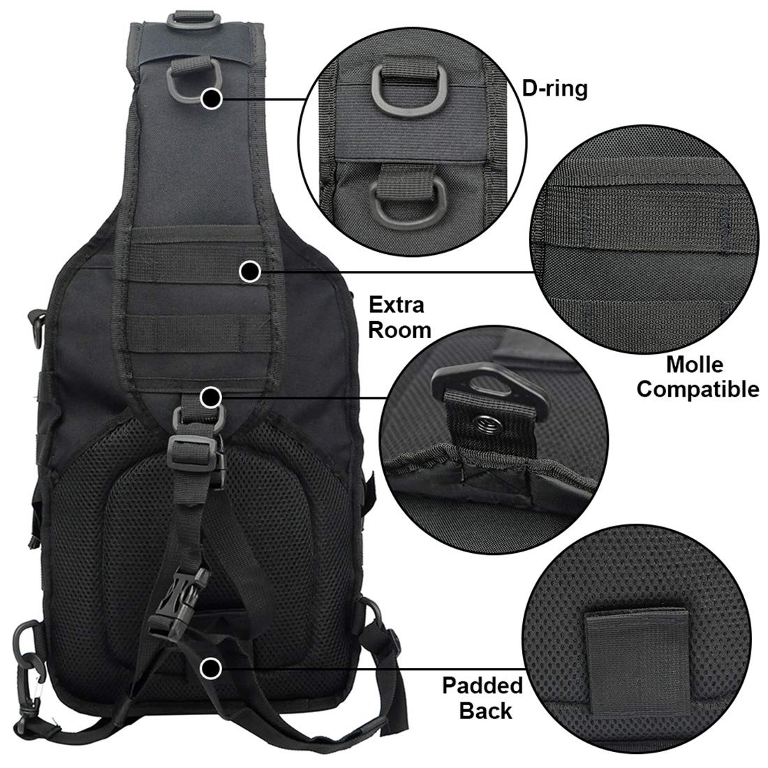 Tactical Sling Bag—Waterproof Shoulder Backpack for Outdoor Activities