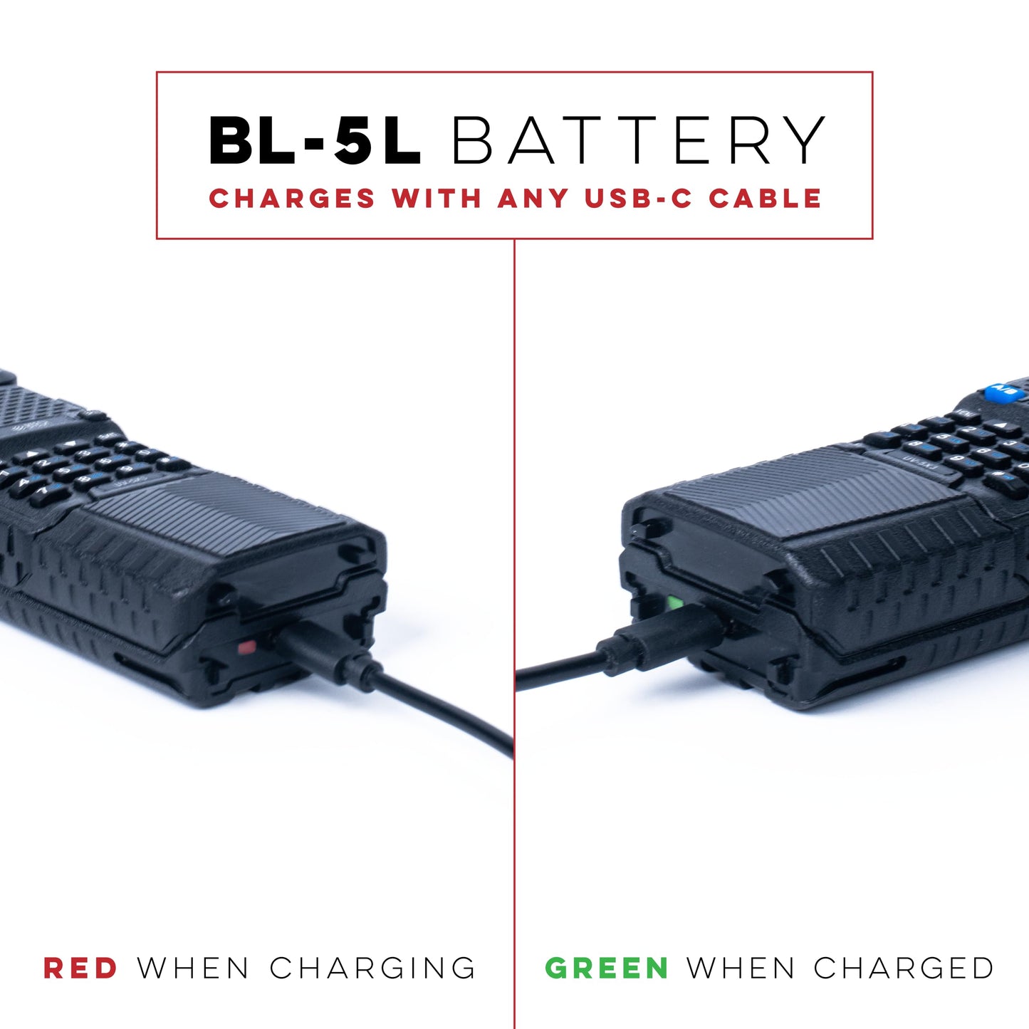 3800mAh USB-C Extended Battery for Baofeng UV-5R