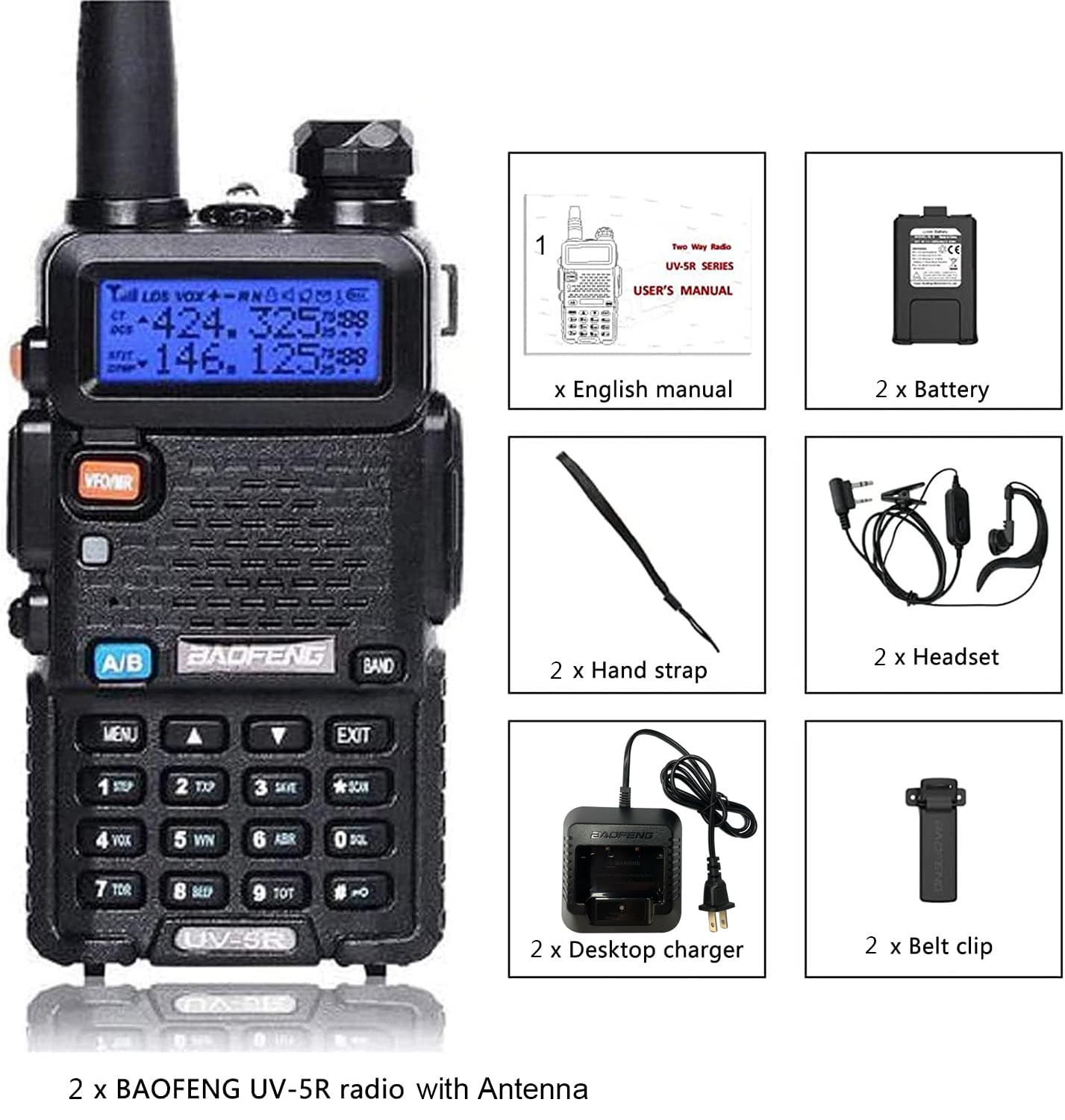 Dual Band Two-Way Radios (2-Pack)