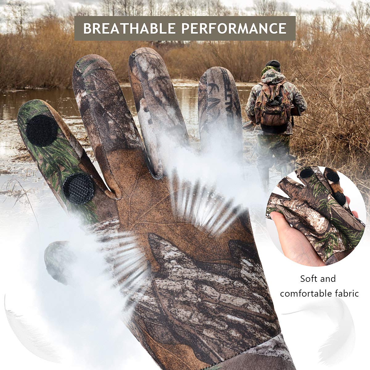 Camouflage Full Finger/Fingerless Hunting Gloves—Anti-Slip for Archery and Outdoors