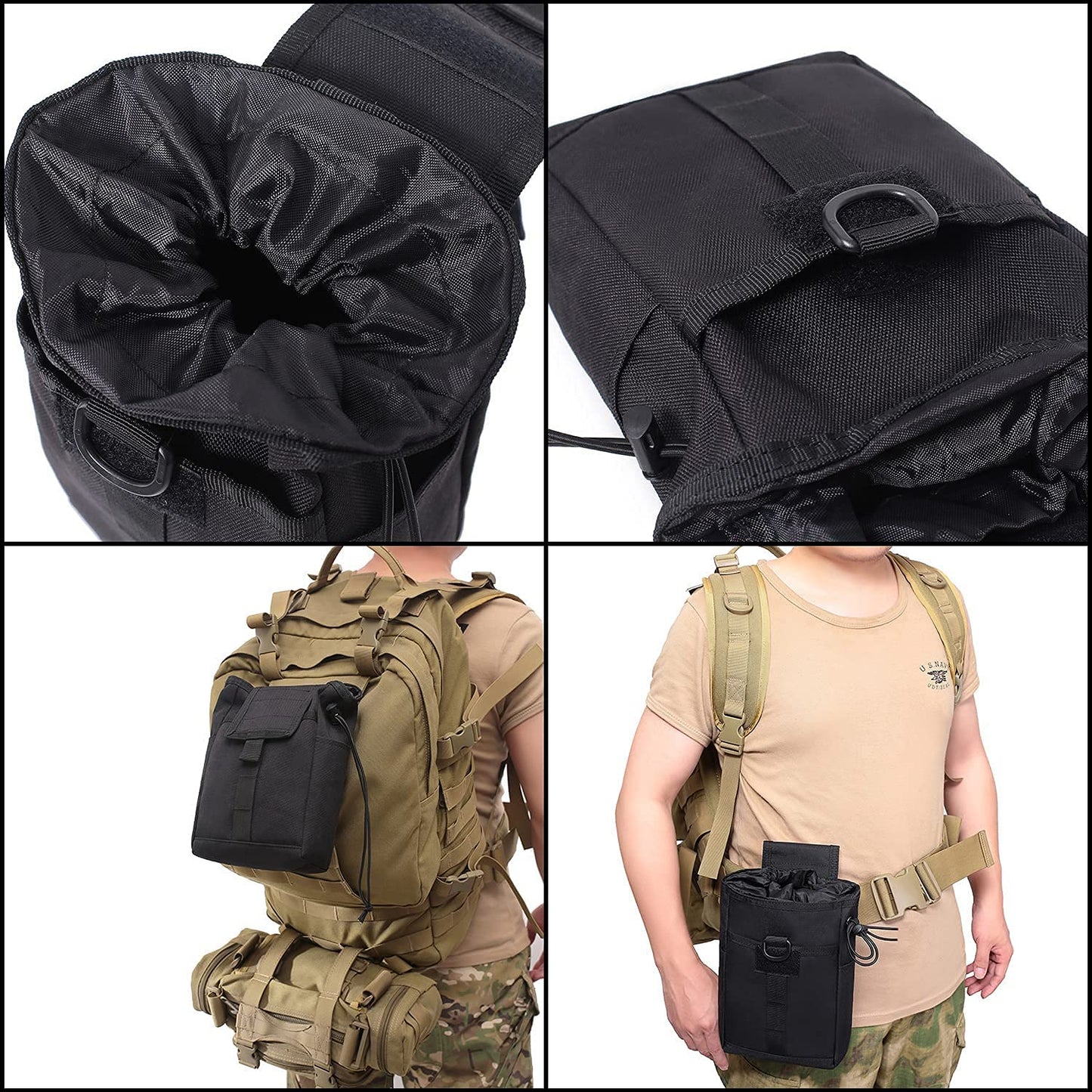 Folding Molle Dump Pouch with Drawstring (Army Green)