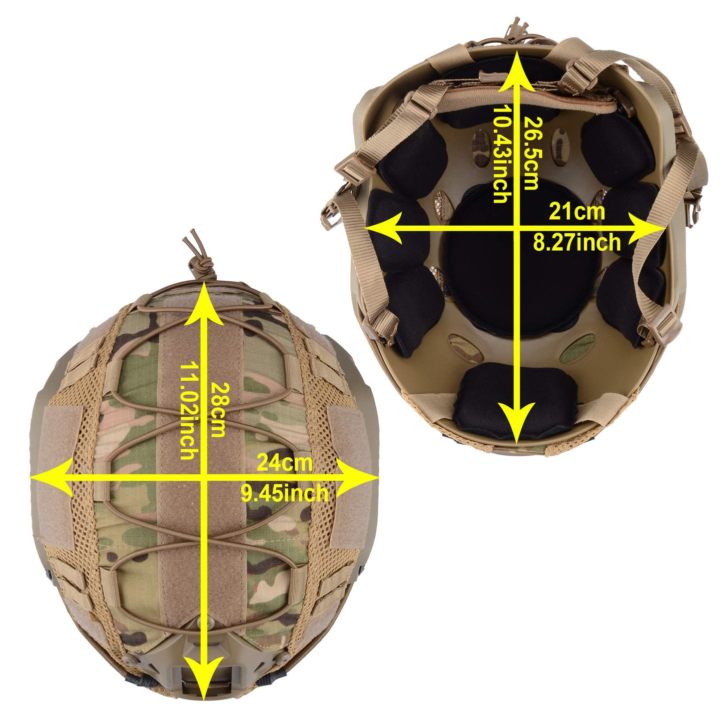 Adjustable Airsoft Helmet with NVG Mount and Cover