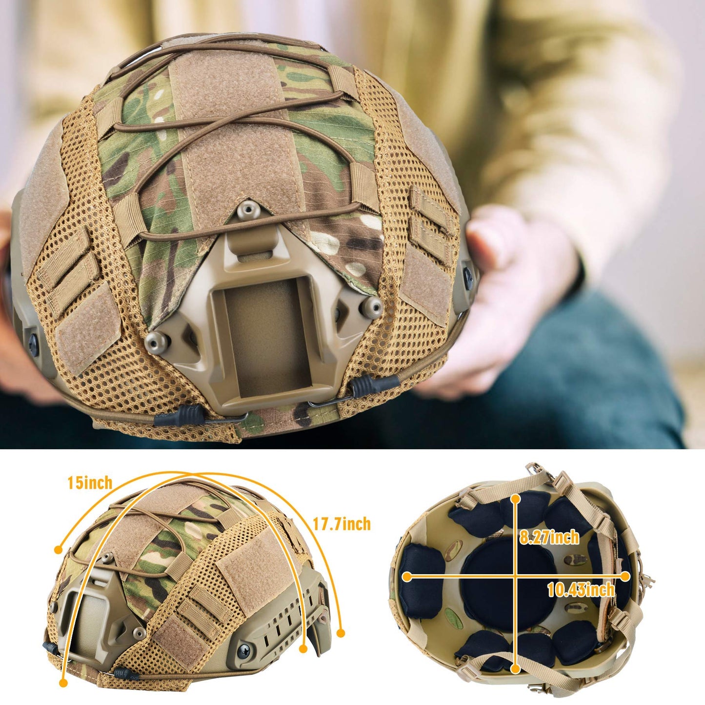 Adjustable Airsoft Helmet with NVG Mount and Cover