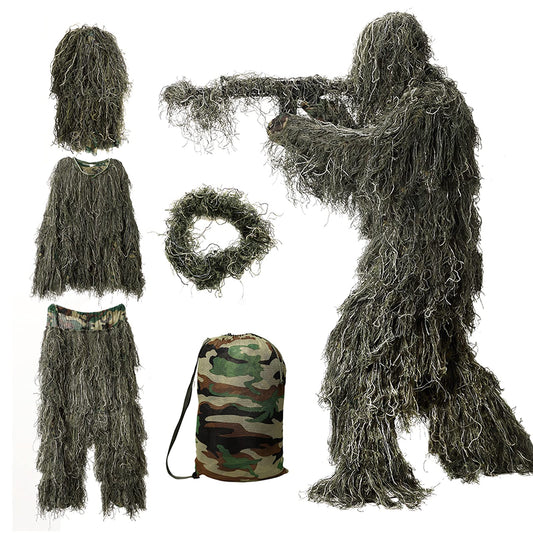 5-in-1 Ghillie Suit Camo Hunting Outfit for Men and Youth