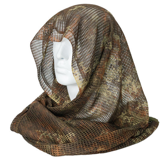 Camouflage Tactical Mesh Net Scarf for Wargames and Outdoors