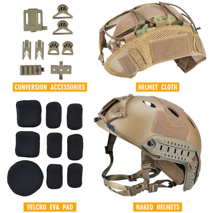 Adjustable Airsoft Helmet with NVG Mount and Cover