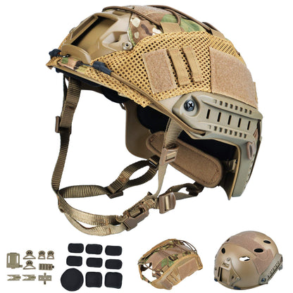 Adjustable Airsoft Helmet with NVG Mount and Cover