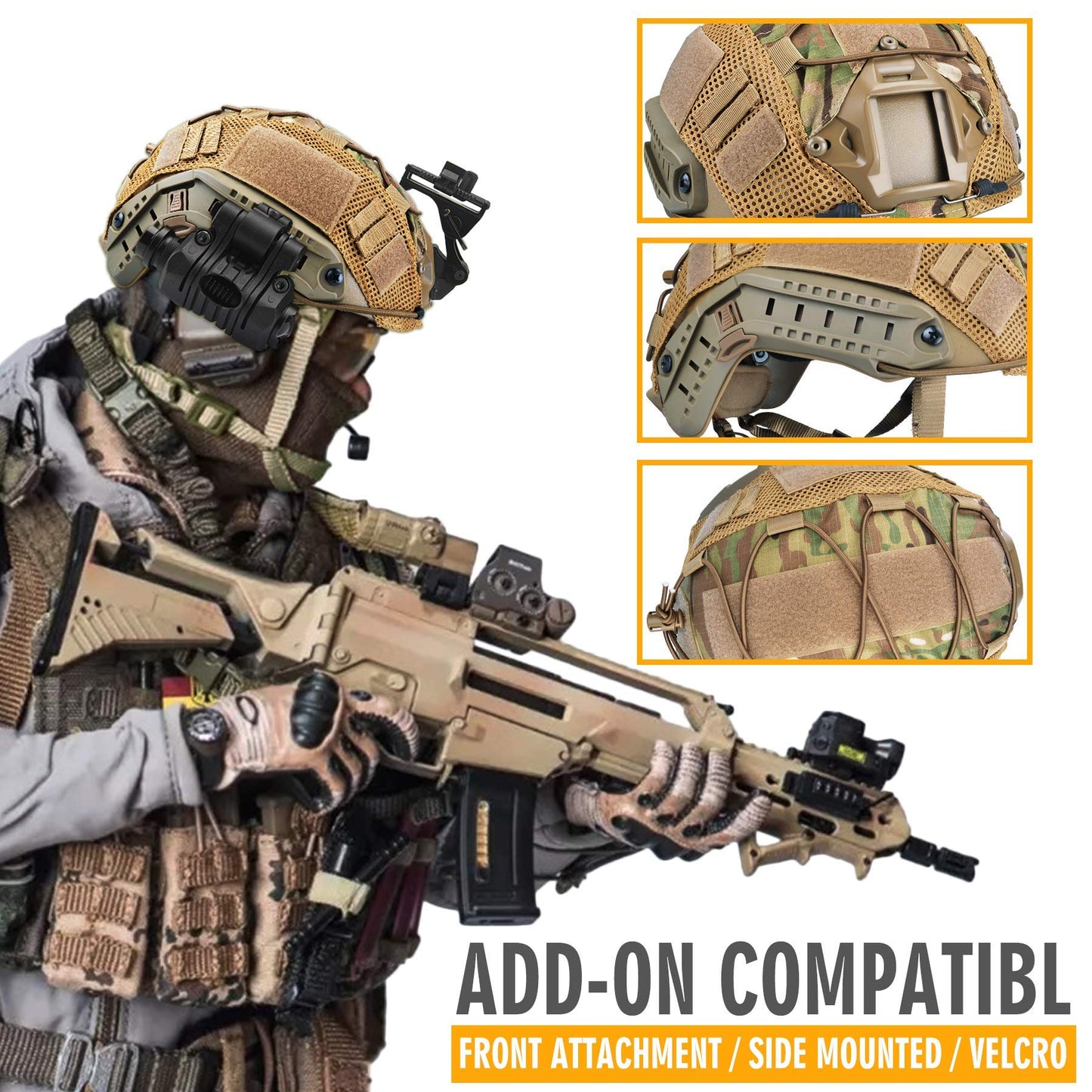 Adjustable Airsoft Helmet with NVG Mount and Cover