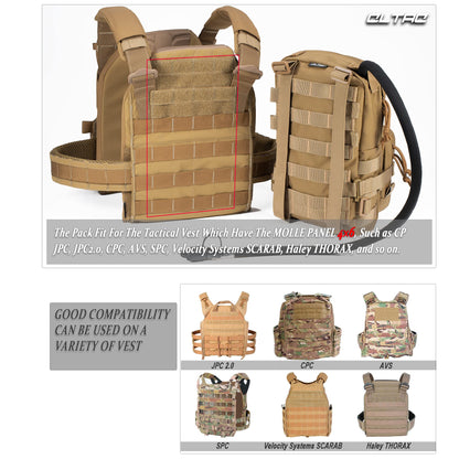 Tactical MOLLE Hydration Pack with Med Pouch