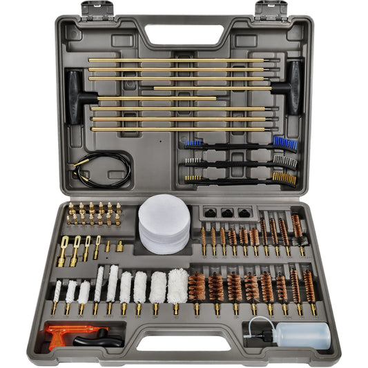 Universal Gun Cleaning Kit with Brass Brushes and Reinforced Rods