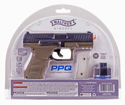 Walther PPQ Spring Airsoft Pistol (Dark Earth Brown)