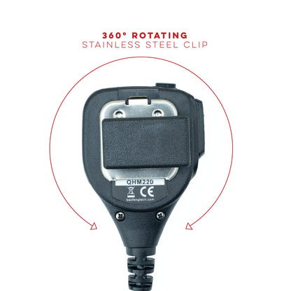 Dual PTT Speaker Mic for Baofeng and Kenwood Radios