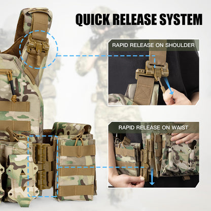 Lightweight Quick-Release Tactical Vest for Men—Adjustable and Breathable