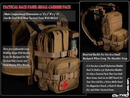 Tactical MOLLE Hydration Pack with Med Pouch