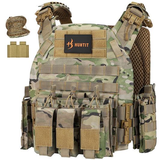 Adjustable Tactical MOLLE Vest with Quick Release—Multicam